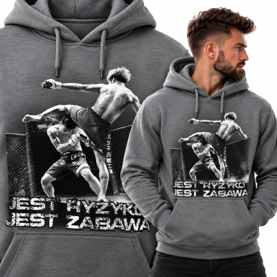 BLUZA Z KAPTUREM SPORTY WALKI  JEST RYZYKO
